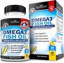 세 배 힘 Omega 3 물고기 기름 3000mg - 여자와 남자를 위한 높은 힘 Omega 3 보충교재, Burpless 레몬 풍미 물고기 기름 - DHA & EPA, 야생 잡초, 90 Softgels를 가진 2250mg 정유