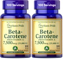 Puritan의 Pride Beta Carotene for Immune and Eye Health to Support the Healthy Immune System 100 Softgels (패키지 2)