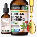 BIO KRAUTER Panax 인삼 추출물 액체 - 한국어 레드 인삼 보충 알코올 무료 - 면역 지원 - Vegan, Sugar Free - 2 Fl.Oz.