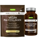 Vegan Vanilla Collagen Protein Powder + Astaxanthin Complex Vegan 번들, Collagen Boosting Formula + Natural 4mg H. Pluvialis Astaxanthin 헤어, 피부 및 손톱, Igennus