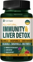 Jamaican Sarsaparilla 뿌리 Immunity & Liver Detox Cleanse 캡슐, 피부 건강 & 면역 지원 Kalawalla 우유 이틀과 보충. Zarzaparrilla y Cardo Mariano para el Higado Graso. 90 모자