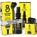 Beard Club Premium Derma Roller & Biotin Beard Growth Vitamin Spray - 540 티타늄 Microneedles가있는 남성과 여성을위한 Microneedle 롤러 - 얼굴, 바디 및 스칼프를위한 Beard Roller & Beard Oil