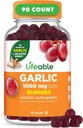 Lifeable Garlic Supplement Gummies | 훌륭한 타스팅 마늘 보충제 | 성인용 | 90 Gummies