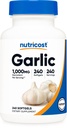 Nutricost 마늘 1000mg, 240 Softgels - 무취, 프리미엄 글루텐 무료 보충