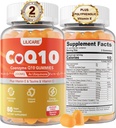 설탕 자유로운 CoQ10 200mg Gummies - Coenzyme Q10 w/Taurine, 비타민 E, C, B6, B12, 아연 - 산화 방지제, 세포질 에너지 & Hear-t 건강을 위한 높은 흡수 이산화탄소 보충교재, Vegan 120 C