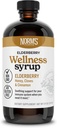 Norm's Farms Wellness Black Elderberry Syrup with Honey, Cinnamon & Cloves - 미국, 자연 면역 지원, 아니 알코올 또는 필러, 글루텐 프리, 비 GMO, 비건, 순수한 Elderberry 주스 시럽 - 8 Oz
