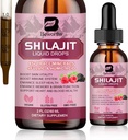 Shilajit 수지 액체 낙하 | 유기 Shilajit 85+ 추적 무기물 단지 Ashwagandha, Turmeric, Ginseng, Digestion Support, Energy Booster - Vegan