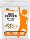벌크Supplements.com 백색 신장 콩 추출물 분말 - 백색 신장 콩 분말 - 초본 보충교재 - 글루텐 자유로운, 봉사 당 1.5g, 500g (1.1 lbs) (1의 포장)