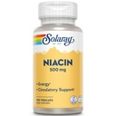 SOLARAY Niacin 500 mg, 비타민 B3 | 피부 건강, 신경 시스템 및 순환 지원 | 100ct
