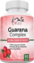 Amate Life Guarana Complex - Guarana Complex Energizer - Caffeine Energizing Supplement - 에너지의 소스 - 마인 기능 보충 증가 - 과라나 1000mg - 90 정제