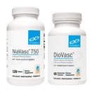 XYMOGEN NiaVasc 750 지속 릴리스 Niacin (120 정제) + 건강한 정맥 + Micocirculation (60 캡슐)에 대한 DioVasc 지원
