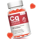 높은 흡수 CoQ10 Gummies 250 mg, 플러스 오메가-3, 비타민 B3 셀룰러 에너지, 뇌 및 산화 방지제, 5X 더 나은 흡수 코엔자임 Q10 보충, 라즈베리 맛 - 60 Cts