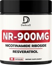 NAD Nicotinamide Riboside Resveratrol 900mg Plus Resveratrol 100MG - 세포 생산 및 복원, 노화 웰빙, 전체 활력 - 80 캡슐