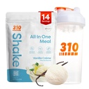 310 영양 올인원 식사 교체 쉐이크 파우더 w / 쉐이커 컵 스타터 키트 - 고단백 섬유 리치 Vegan Superfood Blend - Sugar-Free, Keto & Paleo Friendly, 낮은 캐비 - 바닐라 크림 14 srv