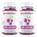 Sambucus, 비타민 C 및 아연을 가진 PUREFINITY Elderberry Gummies – 아이 & 성인을 위한 당신의 완벽한 매일 3-in-1 보충교재 – 글루텐 자유로운, 비 GMO, Vegan, 60의 조사 (포장 2)