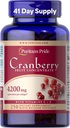Puritan의 Pride 프리미엄 크랜베리 과일 농축 84 mg (4200 mg 상당) 비타민 C와 E, 면역 시스템 지원을위한 다이어트 보충, 4 개월 공급, 250 Rapid Release Softgels