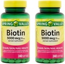 스프링 밸리 - Biotin 5000 mcg, 240 Softgels 스프링 밸리 (팩 2)