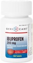 GeriCare Ibuprofen 200mg 고통 Reliever와 Fever 흡진기 - 두통, 감기, 치체 및 관절 통증 100 개 (팩 1)