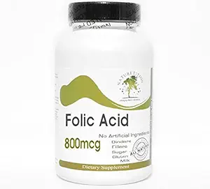 엽산 800mcg ~ 200 캡슐 - 첨가물 없음 ~ Naturetition 보충교재