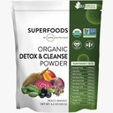 MRM 영양 유기 Detox 및 클렌징 분말 | 복숭아 망고 맛 | Gentle Daily Detox | Superfood | 산화방지제 + Chlorophyll + Phycocyanin + Electrolytes | 15 서빙