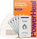 PowerHeal Bioelectric Bandage Kit for Wound Care & Fast Healing – 3-Layers w/Bioelectric Pad, 흡수 패드, 접착제 + Wound Hydrogel – 절단, 마모, 물집, 화상 – 5-Pack, 2.3" x 3.5"