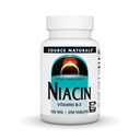 Source Naturals Niacin, 비타민 B-3, 비 GMO, 100 mg - 250 정제