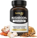 Lions Mane Supplement 캡슐 - Reishi, Chaga, Cordyceps 및 Turkey Tail Mushroom Powder가있는 버섯 보충 뇌 부스터 - Nootropic 및 Memory 및 Focus 용 에너지 보충