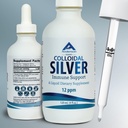 Immune 지원을 위한 Nano Colloidal는 액체, 12 PPM 분리된 은, 4개의 Oz 유리병을 측정하는 Dropper, 24의 서빙