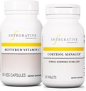 Cortisol Manager, 30 정제와 통합 치료 묶음 - 버퍼 비타민 C 캡슐 1,000 mg, 60 Vegan 캡슐 - Ashwagandha *와 스트레스 보충 - Antioxidants*와 면역 보충