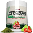 EHP Labs OxyGreens Super Greens Powder - Spirulina & Chlorella Superfood, Green Juice Powder & Green은 Prebiotic Fiber, Antioxidants & Immunity Support, 30 Serves (Strawb)와 함께 보충합니다. 마가리타