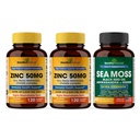 Sandhu Herbals 아연 50mg & Sea Moss Black Seed Oil Ashwagandha Ginger Burdock Root Supplement for Men & Women|미국에서 제작