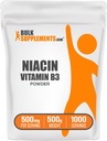 BulkSupplements.com Niacin 분말 - 비타민 B3 보충, Niacin 500mg - Niacin Flush, Flushing과 Niacin - 글루텐 무료, 500mg의 Niacin, 500g (1.1 파운드) (1의 포장)