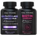 Vital Vitamins Multi Collagen Plus 알약 + Biotin Complex 알약