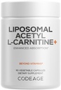 코질 Liposomal 아세틸 L 카르니틴 + 보충교재 - 봉사 당 500 mg 아세틸 L 카르니틴 - 3 달 공급, Liposomal 납품 - Alcar 보충교재 - L 카르니틴 - 비 GMO, 글루텐 자유로운, 90의 캡슐