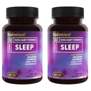 Melatonin, Valerian Root, Suntheanine & More | 건강한 수면 보충 | 초본 자환 | 60 캡슐, 2 팩