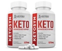 (2 팩) Ketosyn Keto ACV 알약 1275MG Keto 지원 혼합 캡슐 대안 Keto ACV Gummies Apple Cider Vinegar Extra Virgin Olive Oil Powder Green Tea Leaf 120 캡슐