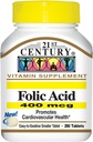 21 세기 Folic 산 400 mcg 정제, 250-Count (패치 2)