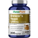 NusaPure 맥주 효모 1000mg 200 채식 모자 (비 GMO, 채식주의자)
