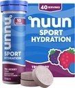 Nuun 스포츠 마그네슘, 칼슘, 칼륨, 염화물 및 나트륨, 글루텐 무료 및 채건, 트리베리, 4 팩 (40 인분 총)와 전자 정제
