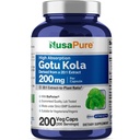 NusaPure Gotu Kola 캡슐 20:1 추출물, Veggie 모자, 200 조사, 비 GMO, Vegan, Bioperine 당 4000mg에 동등한 200 mg - 전통적인 허브 추출물