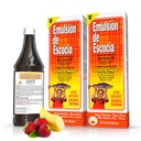 Emulsión de Escocia Cod Liver Oil Liquid Supplement with Vitamin A, D, E & B1 - 어린이 및 성인을위한 천연 생선 오일 오메가 3 - 맛있는 딸기 바나나 맛 - 6.5 oz (2-Pack)