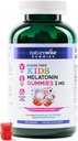 NatureWise Kids Melatonin 1mg Sugar-Free Gummies for Children Ages 4 & Up - 수면 보조를 형성하는 비 - 딸기 맛 - 베리, 글루텐 없음, 비 GMO - 180 Count[6-Month Supply]