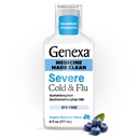 Genexa Clean Cold & Flu Relief, 염료 무료, 0% 인공 첨가제, 신체 통증, 기침, 냉방, 두통, 두통, 가슴 혼잡, 유기 블루 베리 맛, 6 fl oz