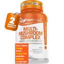 Herbtonics All-in-One Mushroom Supplement for Immune System Support | 라이온스 Mane, Cordyceps, Reishi | 강력한 Mushroom Complex | 120 Vegan 캡슐