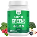Nested Naturals Super Greens Daily Superfood Powder - 공인 된 USDA 유기 녹색 분말 w / 20 + 전체 식품, Spirulina 분말, 밀 및 보리 잔디 - Probiotics, 섬유 및 효소 - 원래 맛, 60