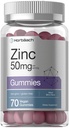 Horbäach 아연 50mg | 70 Gummies | 혼합 베리 맛 | Vegan, Non-GMO 및 Gluten Free Formula | 아연 시트레이트 다이어트