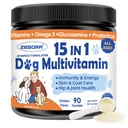 ZEBORA Dog Multivitamin Powder with Glucosamine, Dog Vitamins and Supplements for Immune Support, Skin and Coat Supplement with Omega 3 for Allergy Relief, Digestive & Gut Health에 대한 Probiotics