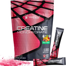 웰니스 LABSRX 크레아틴 Monohydrate 분말 - 5000mg의 과일 펀치 풍미 - 60 Sachets - 300g
