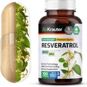 BIO KRAUTER Resveratrol 보충교재 캡슐 600 mg - 100 조사 - 자연적인 산화 방지제 근원 - 98% 순수한 Trans Resveratrol 분말 - 채식주의자