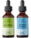 HERBAMA 허브 액체 드롭 키트 - Liver Detox Complex 4 fl oz & Adrenal Support Drops 2 fl oz - Vegan, Non-GMO, Sugar & Alcohol-Free - 2 Pack의 번들
